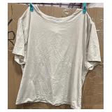 (3X) FashioNova Cream Crew Neck Nylon T-Shirt