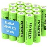 SEALED 12PK AA Rechargeable Batteries 600mAh