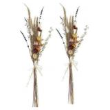 NEW $113 2PK Home Decor Dried Flower Bouquet