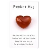 Long Distance Gifts Heart Stone Pocket Hug Brown