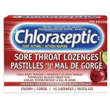 Chloraseptic Fast Acting Sore Throat Cherry, 15ct