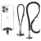 2pk Cell Phone Lanyard, Blk