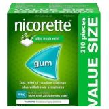 $65 Nicorette Nicotine 4mg Gum Fresh Mint, 210ct