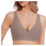 Deep V Floral Bras for Women Wireless Bralette S