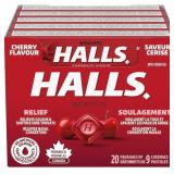 20pk HALLS Cherry Flavour Cough Drops 9ct