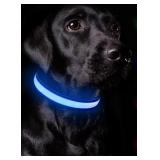 (M) BLUE Light up Dog Collar