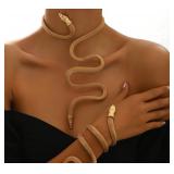 Gold Snake Arm Jewelry