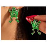 Set Of Speckled Frog Design Earrings