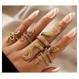 4 Piece Set Gold Rings
