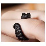 Adjustable Gecko Ring Black