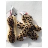 2 X Sm/ Med Plush Leopard Print Toys