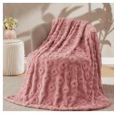$49 (70'x80') Faux Rabbit Fur Throw Blanket