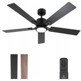 $234 NEW Ceiling Fan with Light Remote: 52 inch Mo