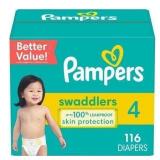 $34 Pampers Swaddlers Diapers, Size S4