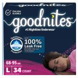NEW (L) 25-ct Huggies Goodnites Girls Underwear