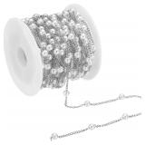 NEW 16FT Faux Pearl Beading Chain w/Spool