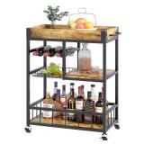 $95 Bar Cart with Basket 3 Tiers