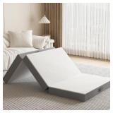 $105 NEW Tri-Fold Memory Foam Mattress, 3 INCH Fol