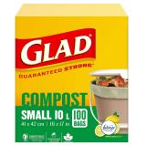 Glad 100% Compostable Bags - Small 10 Litres - Lem