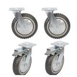$108 USED 8 Inch PU Caster Wheels Set of 4, 360 De