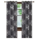 NEW $48 2PK Floral Print Blackout Curtains 52'x84'