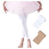 NEW 2PK (M) Girls Footless Ballet Tights