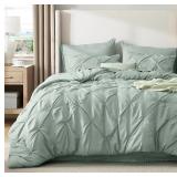 $100 Bedsure King Comforter Set Sage Green