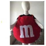 NEW M&M Red Peanut Toddler Costume w/Gloves (2-4Y)