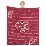 SEALED $33 Mom 'Love' Throw Blanket (50'x60')