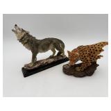 Animal Figurines Wolf & Leopard (Used)