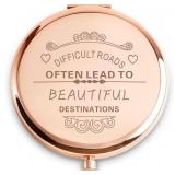 NEW $31 Engraved Compact Mirror 'Difficult Roads.'