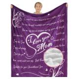 SEALED $31 'Mom' Sherpa Fleece Soft Blanket