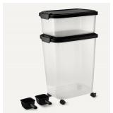 NEW $60 (35&10lbs) 2pk Pet Food Containers&Scoops