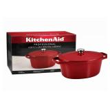 New $280 KitchenAid 6QT Cast Iron Casserole (New)