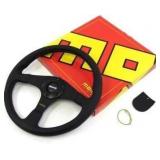 NEW $290 MOMO Black Leather Steering Wheel
