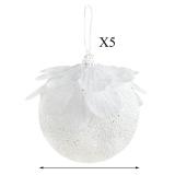 NEW 5PK Christmas Ball Ornaments w/Ribbons