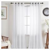 NEW $42 Sheer Linen Curtains For Living Room 102'H