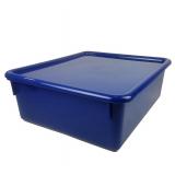 Double Stowaway Tray With Lid, Blue