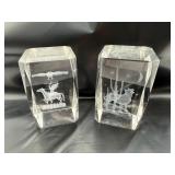 3D Laser Engraved Crystal Blocks (Set of 2)