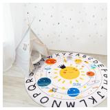 $76 Round ABC Kids Rug,160CM Soft Circle Alphabet