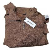 NEW (M 2XL) (BROWN) JMIERR Men's Quarter Zip Sweat
