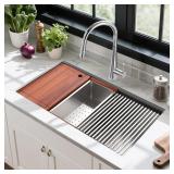 $340 NEW 30-inch Undermount Kitchen Sink Workstati