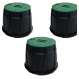 NEW $80 3 Pcs 10 in Sprinkler Valve Boxes, Durable