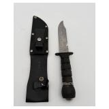 Survival Knife w/ Compass Handle & Sheath