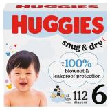 $35 Huggies Size 6 Diapers, Snug & Dry Baby Diaper