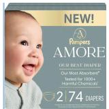 NEW (2) 74ct Pampers AMORE Our Best Diaper
