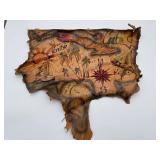 Hand Painted Hide Art (Cuba Map Wall Decor)