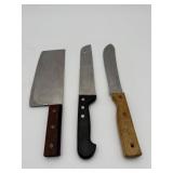 Kitchen Knife Set 3 pcs (Cleaver + Serrated)