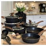 NEW $180 Induction Kitchen Cookware Sets - 12 Piec
