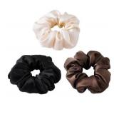NEW 3PK Satin Hair Scrunchies Hair Bands